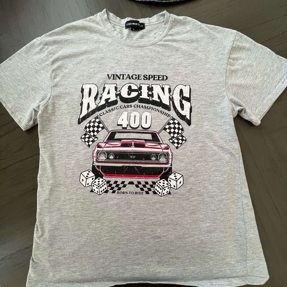 Women’s Vintage Speed Racing Gray T-Shirt size Small